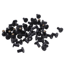 Conjunto de 50 piezas de well nuts de goma M5 negro para parabrisas