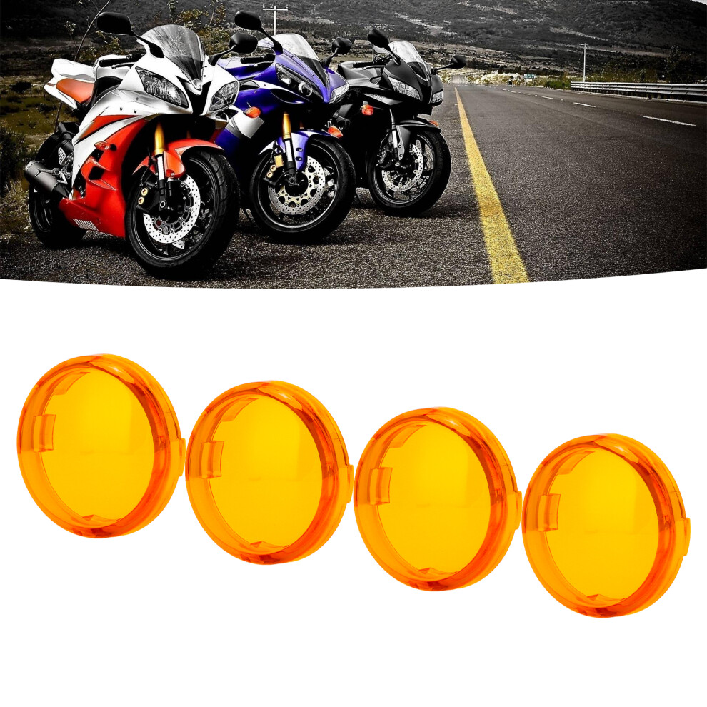 4Pcs 6Cm/2.36In Motorcycle Turn Signal Lens Cover Abs Universal Motorbike Accessoriesyellow Light 4211321582885