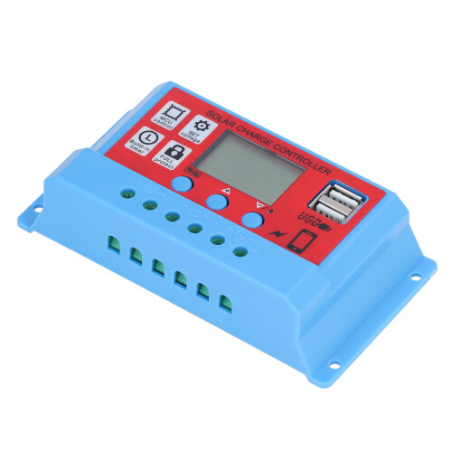 Controller PWM solare 12V/24V a 3 stadi 20A LCD