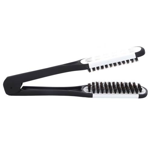Brosse à barbe double-face à pince noir/blanc