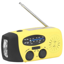 Radio solar con manivela 1200 mAh 12,8 x 6 x 4,5 cm Amarillo