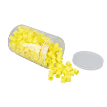 300 pezzi coppette in silicone per inchiostro da tatuaggio 12x13x1mm giallo