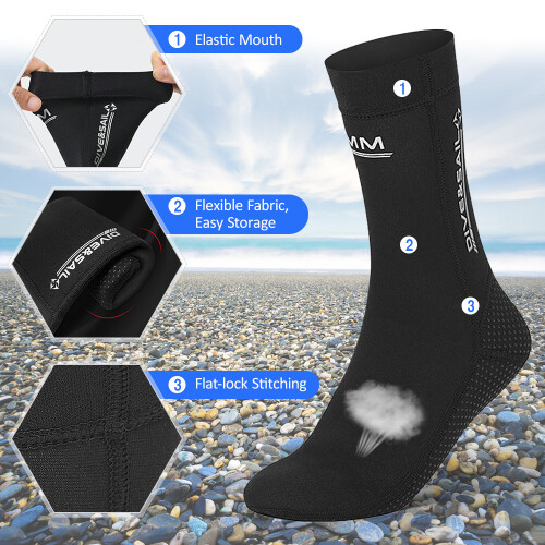 NS-01 Chaussettes de plongée en néoprène, 150 g, S-XL, multicolore 1