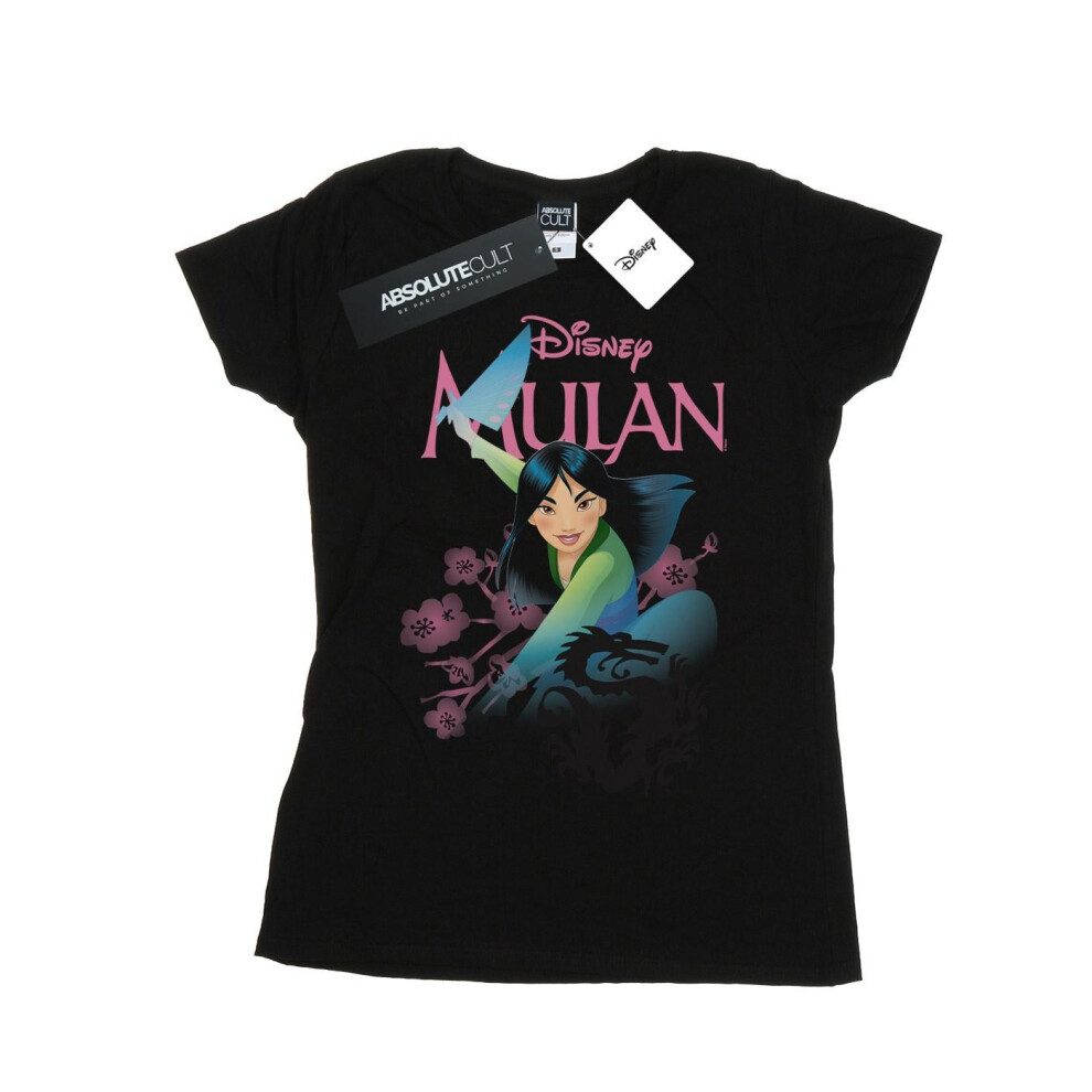 (L, Black) Disney Womens/Ladies Mulan My Own Hero Cotton T-Shirt