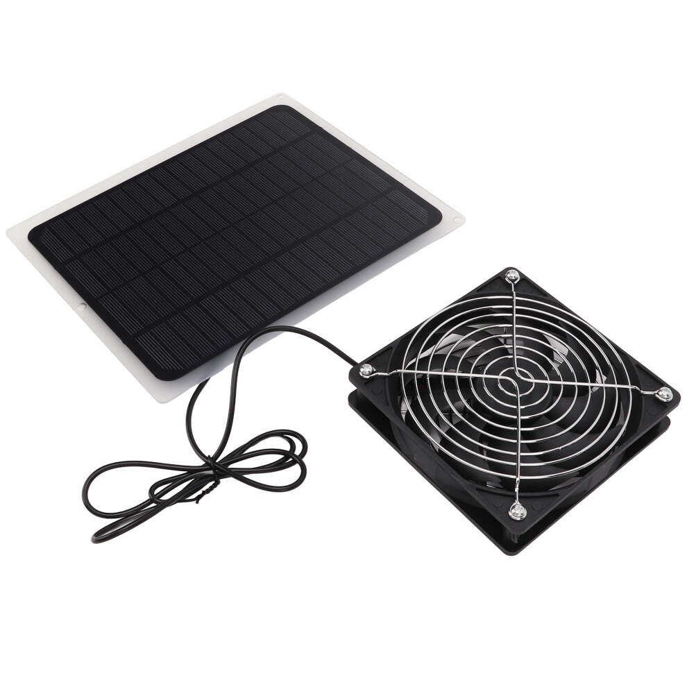 10W Solar Panel Fan Kit Waterproof Cooling Ventilator For Dog Chicken House Greenhouse 9481321590103