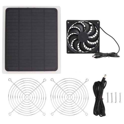 Kit ventole da pannello solare 10W USB+DC 215x185mm Verde 1