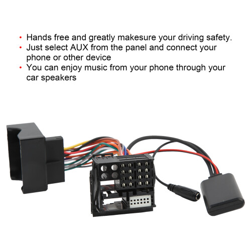 E46 Bluetooth 5.0 Cable AUX con micrófono 25,5 cm 20 bits negro 2