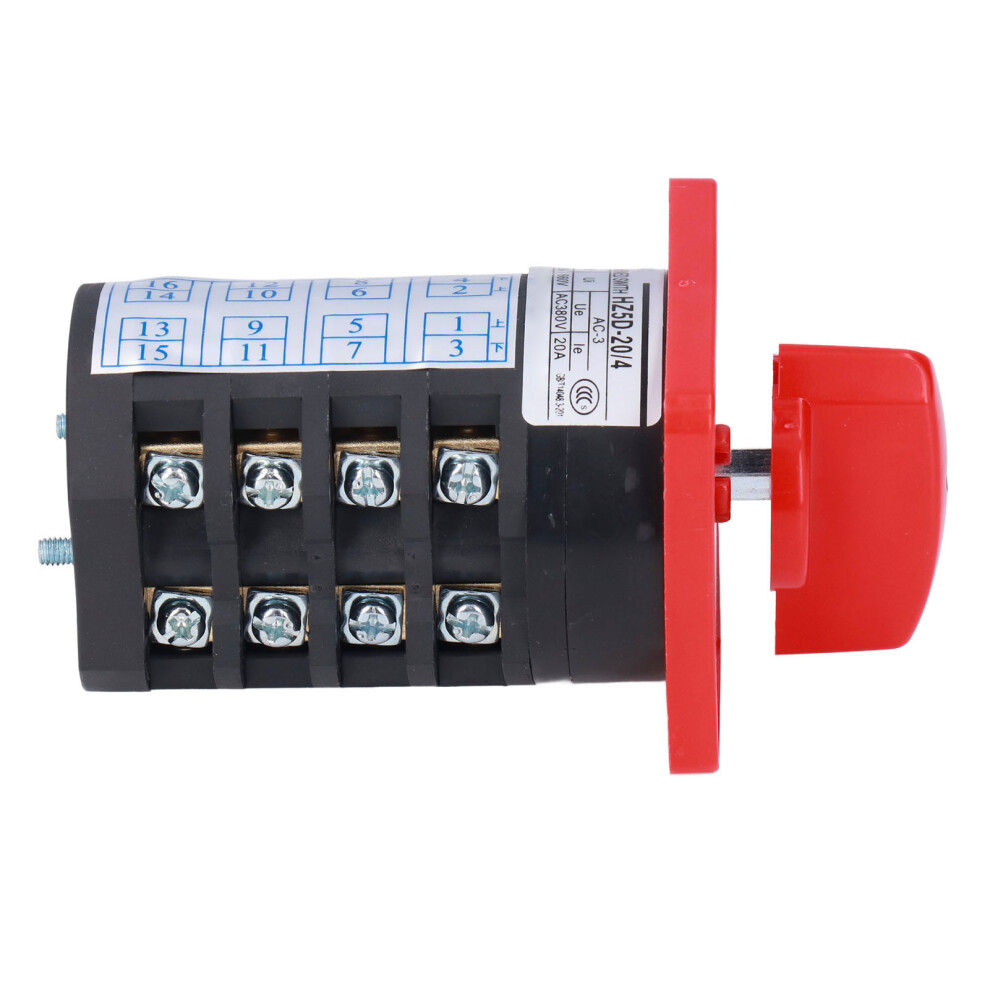 Berm Cam Changeover Switch 4 Terminals 3 Position Control Mounting Rotary Selector Ac380v 20A 5001321590893