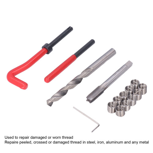 25 piezas kit de reparación de roscas M6x1.0mm acero inoxidable 2