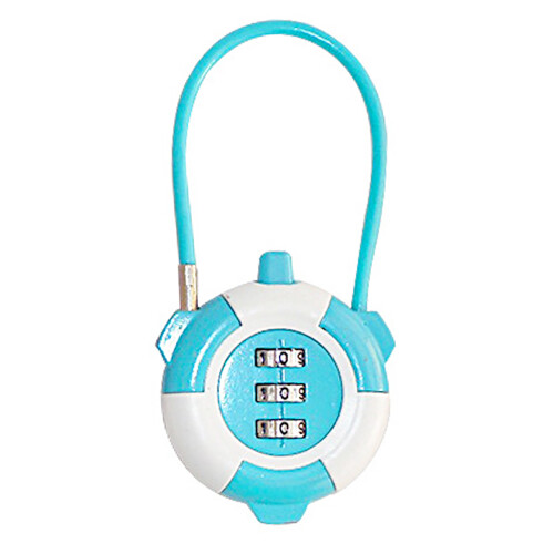 Combo Lock alliage de zinc 93x45x11mm bleu ciel 40g 1