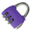 Candado de combinación de 3 dígitos 42x36x12mm morado 4