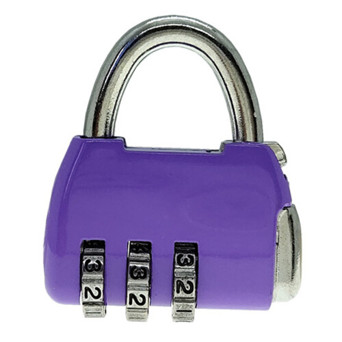 Candado de combinación de 3 dígitos 42x36x12mm morado 1