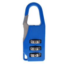 Candado de 3 dígitos mini, de aleación de zinc, 56x22x9 mm, negro