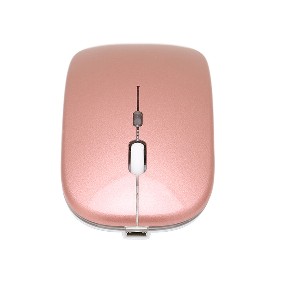 2.4G Wireless Mouse Ultrathin Chargeable Mute 1600Dpi Color Backlight Game Mouse With 2.4G Receiver For Laptop Computerrose Gold 8401321592533