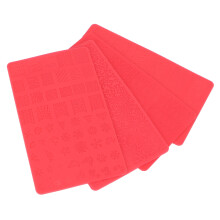 Ensemble de 4 pochoirs 3D pour stamping ongulaire en silicone - modèles en relief pour nail art.