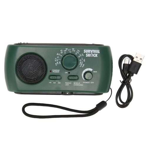 Radio de manivela 800mAh 145x70x40mm ABS 2W 1