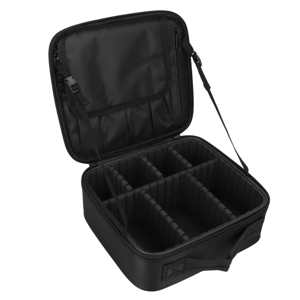 Makeup Train Case Multipurpose Travel Makeup Case with Adjustable Dividers for Women and Girls Black