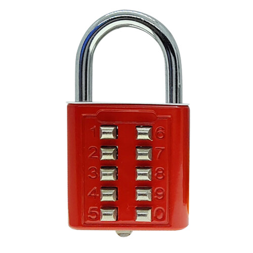 Candado de combinación de botones 75 g 74x39x11 mm Rojo 1