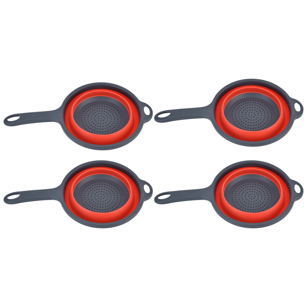 4PCS Collapsible Colander Strainer Round with Handle Hanging Hole for Pasta Vegetables FruitsRed-image-OPC-PHVQJS7-NEW