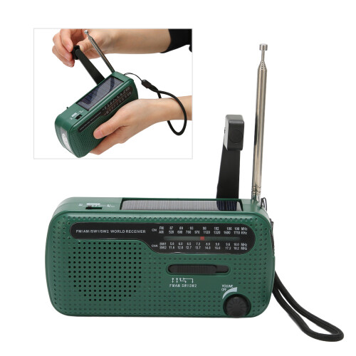 Radio solar multibanda 1200mAh 13,5x7x5 cm verde 2