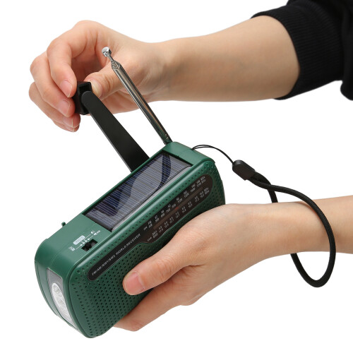 Radio solar multibanda 1200mAh 13,5x7x5 cm verde