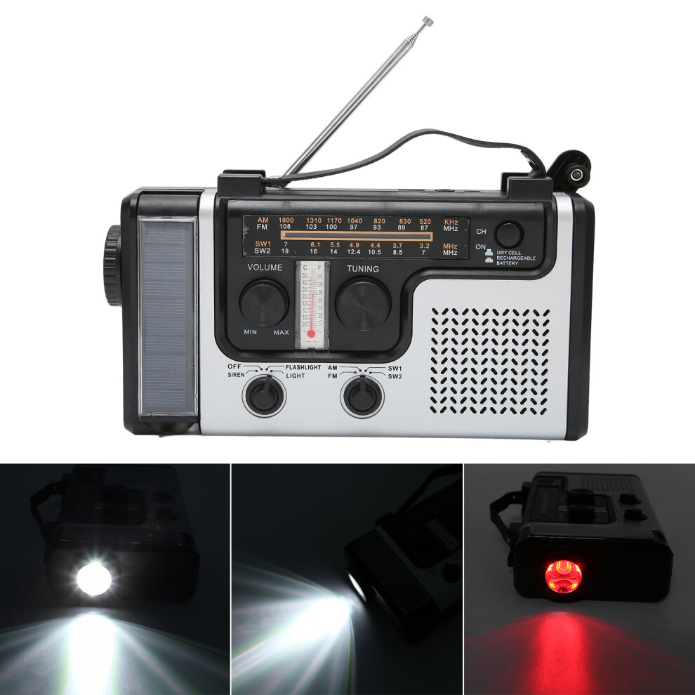 Led Hand Crank Radio Am Fm Sw Solar Dynamo Outdoor Emergency Radio With Portable Flashlight 3201321596082