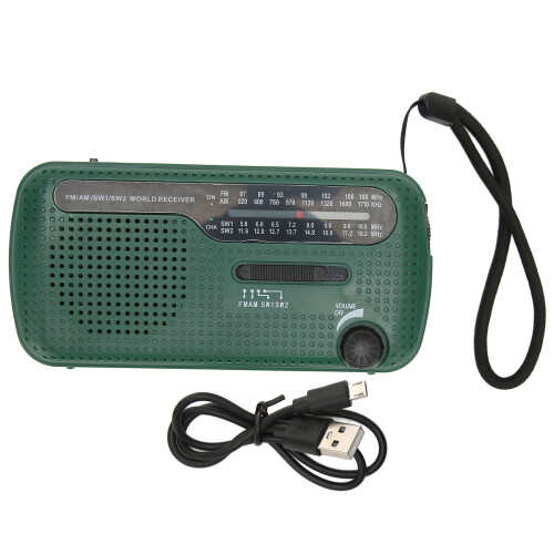 Radio solar multibanda 1200mAh 13,5x7x5 cm verde 1