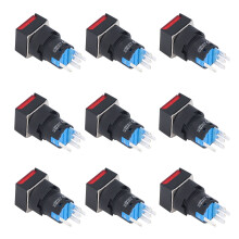 BEM-LA16-11DS-F Botón pulsador 12V Rojo 16mm 5A Kit