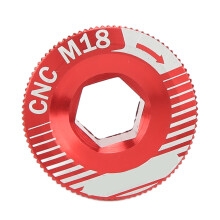 Vis de fixation de manivelle M18 en alliage d'aluminium rouge pour pédalier de vélo.