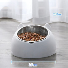 Cuenco blanco de acero inoxidable desmontable con forma de perro