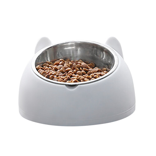 Cuenco blanco de acero inoxidable desmontable con forma de perro 1