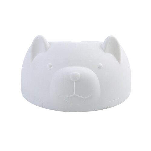 Cuenco blanco de acero inoxidable desmontable con forma de perro 2