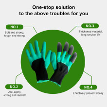 Par de guantes de jardinería con 4 garras de nylon y látex