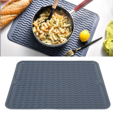 Estera de secado para platos de goma azul 405x310mm, libre de BPA