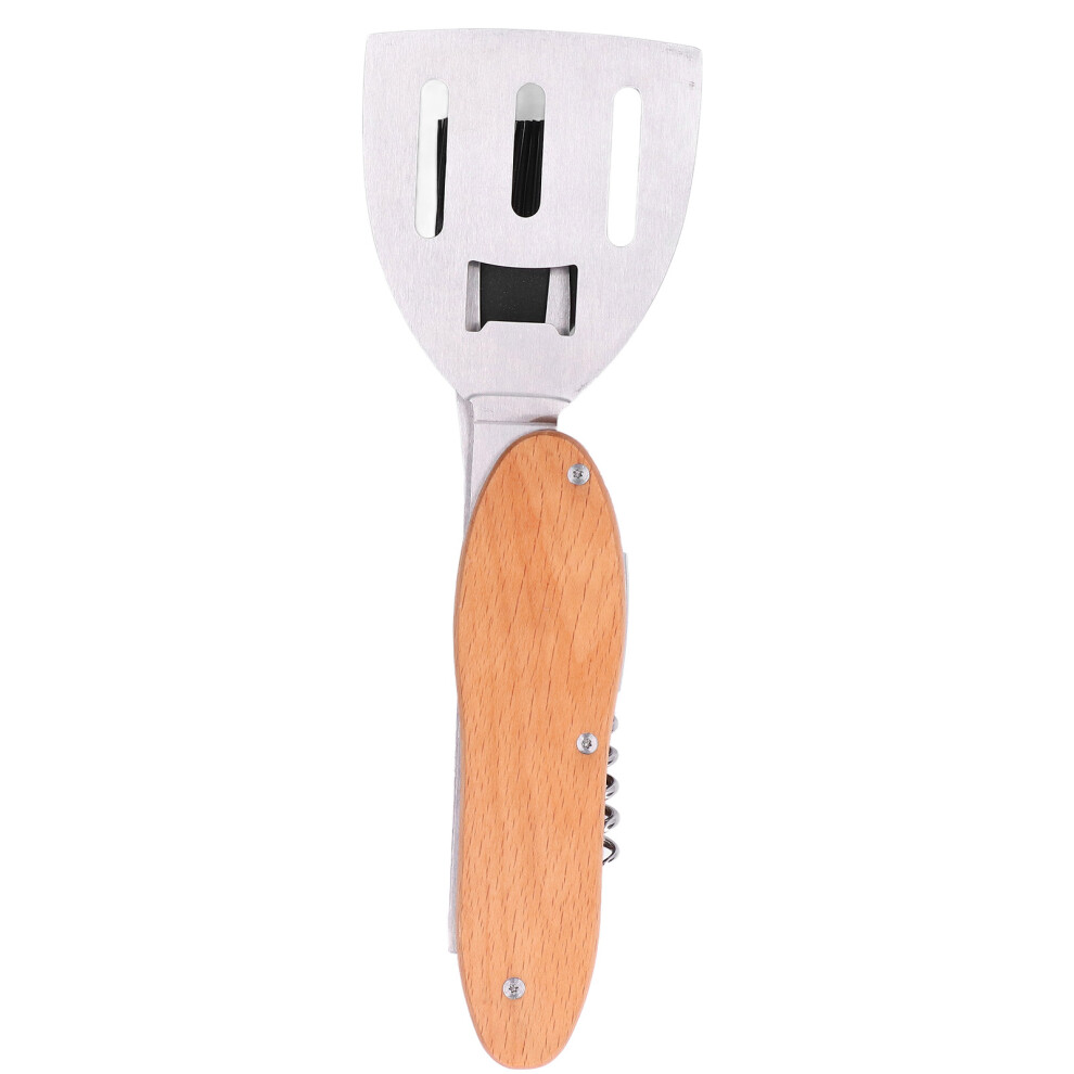 BBQ Tool Set 5 in 1 Multifunction Foldable Portable Spatula Brush Fork Bottle Opener Stainless Steel Grill Combo Set