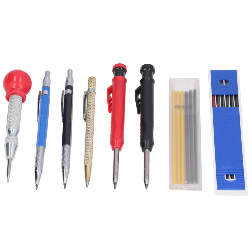 Carpenter Scriber Marking Kit Solid Mechanical Pencil With Refill Center Punch Carbide Marker 8491321599847