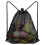 Bolsa de malla de nylon negra con cordón 45x38 cm 3