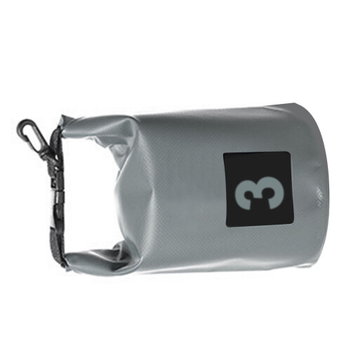 Bolsa seca impermeable tipo cubo de 3 L, gris, para acampar. 2