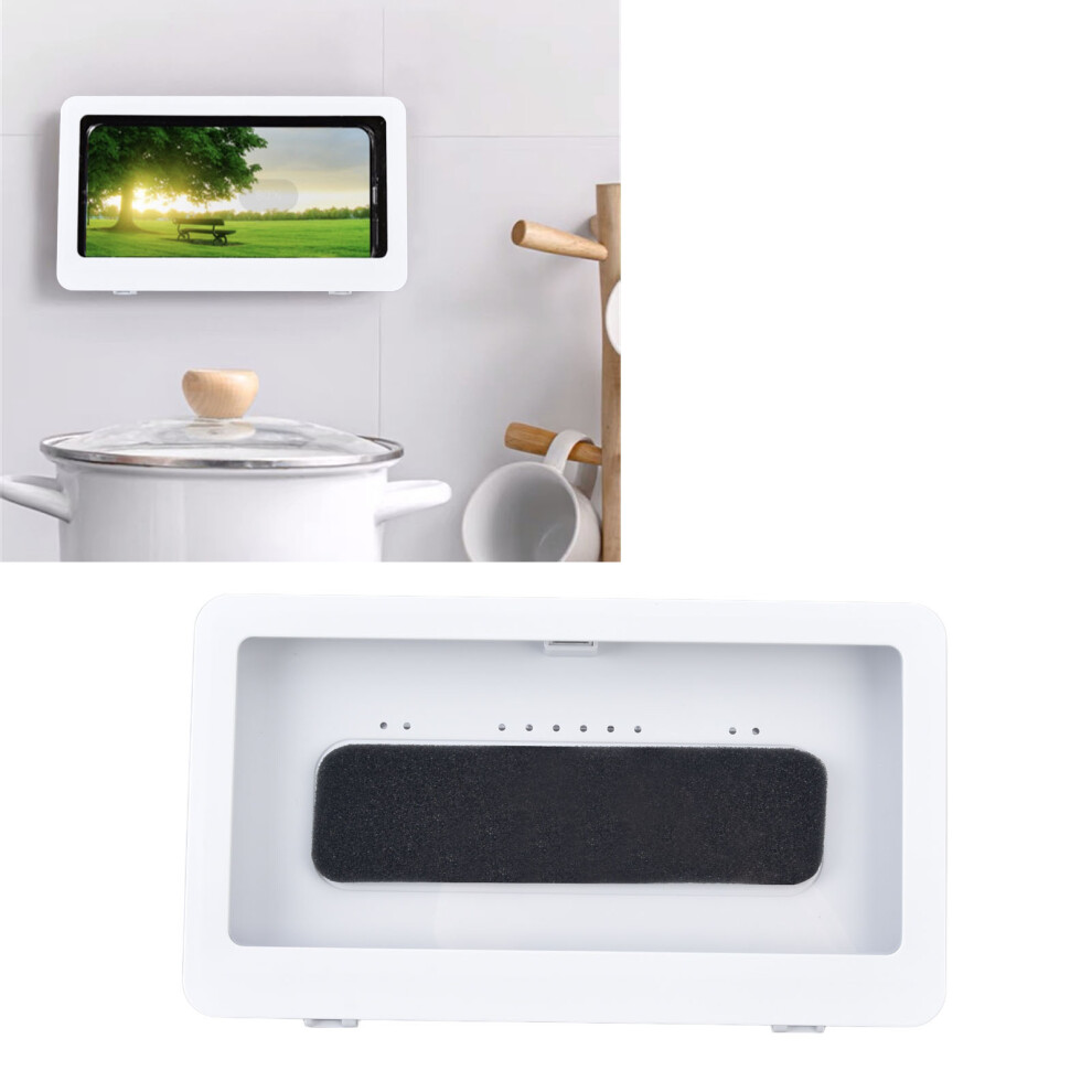 Bathroom Mobile Phone Shell Waterproof Anti Fog Touchable Screen Shower Phone Holder For Kitchenwhite 6931321599710