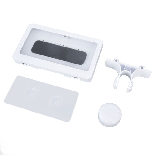 Soporte para teléfono de ducha blanco de ABS impermeable antivaho 1