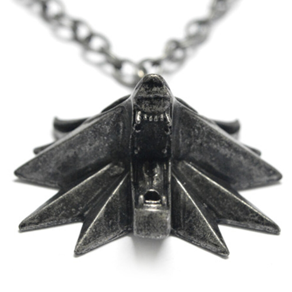 The Witcher 3 Wolf Medallion Necklace Fastness Anti Scratch Viking Wolf Head Pendant for Gifts Daily CollocationRed Eye