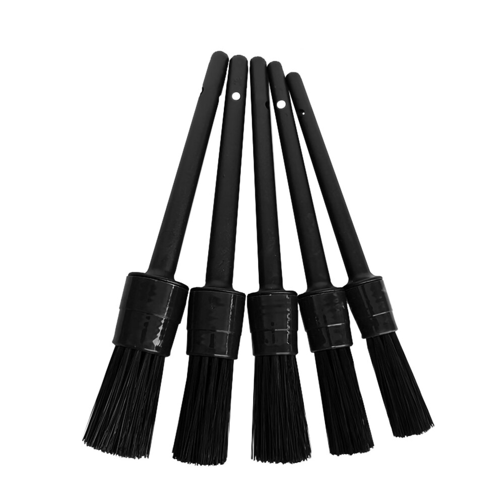 5 Pcs Car Detailing Brush Set Interior Crevice Brush Soft Synthetic Fibre Auto Clean Brushes For Suv Truck Vanblack 4631321601254