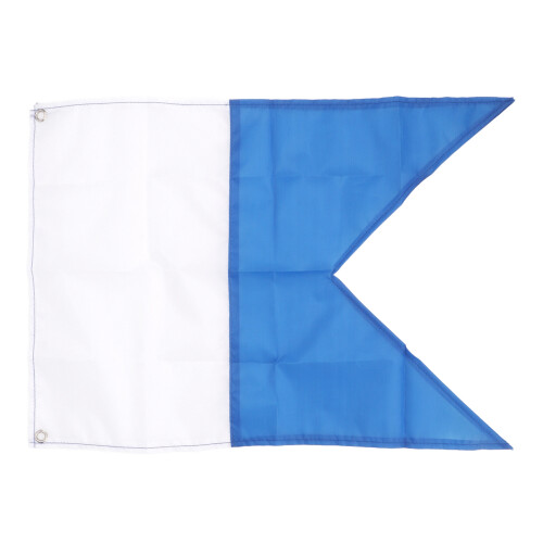 Drapeau de plongée bleu et blanc 49x35cm polyester 11g 2