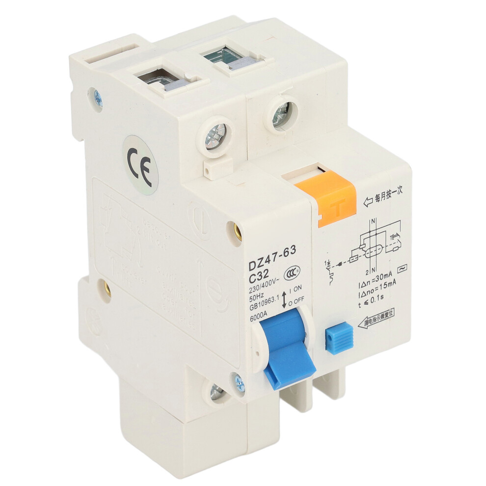 Small Circuit Breaker Ground Fault Interrupter 30Ma 230V 400V 1P+N 32A Dz4763 C32 4691321602866
