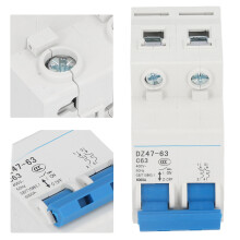 Disyuntor para riel DIN DZ47-63 C63 2P negro 400V 63A