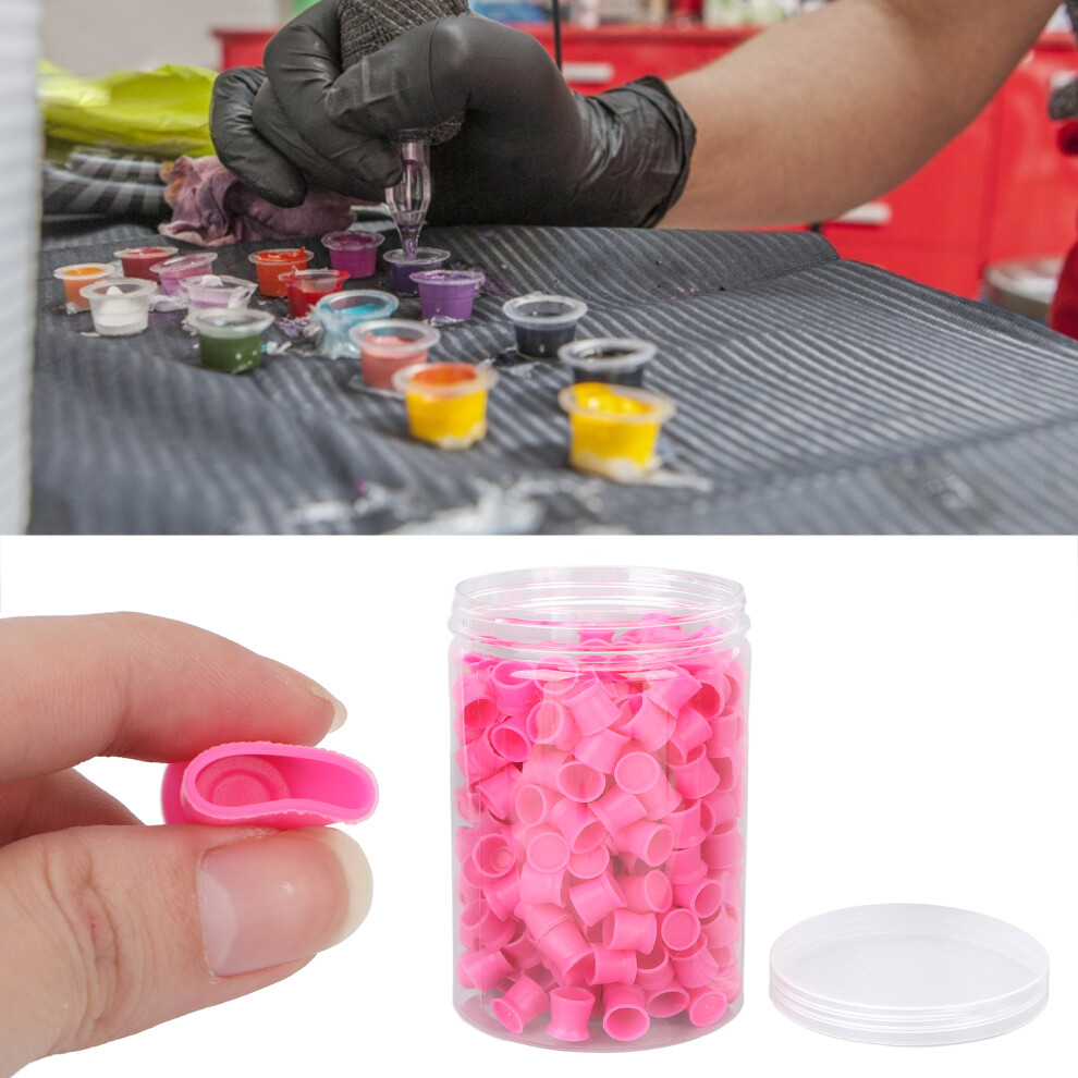 300pcs Tattoo Ink Cup Disposable Silicone Tattoo Pigment Cup Eyebrow Eyeliner Lip Color Pigment Cup