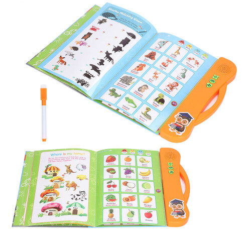 Libro sonoro arancione, 3 batterie AA, Chiuso 25x23,5 cm 2