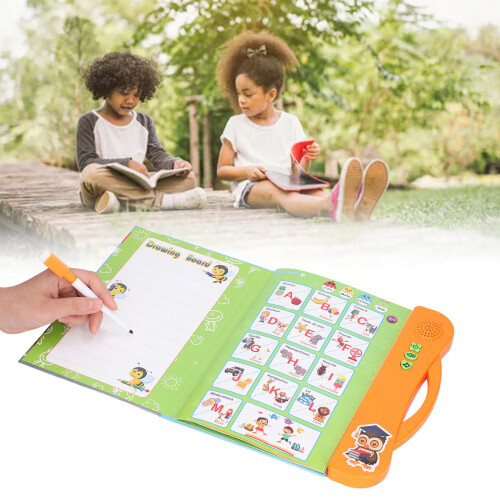 Libro sonoro arancione, 3 batterie AA, Chiuso 25x23,5 cm