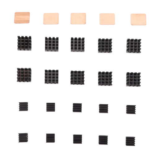 Kit di dissipatori in alluminio da 25 pezzi per Raspberry Pi A/B/B+/2/3/4 1