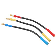 3 piezas de cable de extensión con conector banana de 4 mm de 13 cm negro